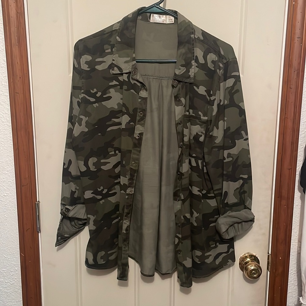 Camo button up